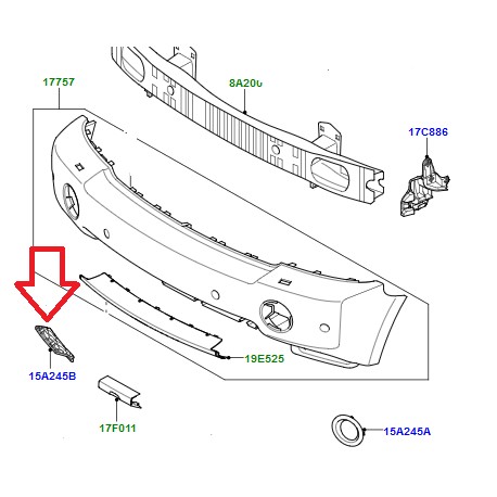 Land rover aerateur parechoc avant gauche Range L322 (DXB500350PUY)