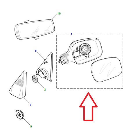 Land rover retroviseur exterieur droit electrique Freelander 1 (CRB111500PMD)