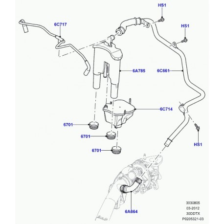 Commander separateur d'huile Discovery 3 LAND ROVER (LR074003) pas