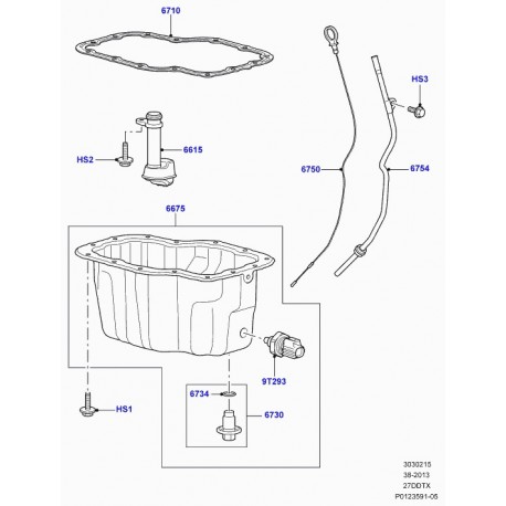 Land rover joint carter d'huile Discovery 3, Range Sport (1365260)