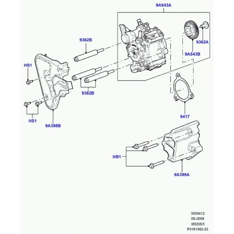 Land rover pignon entrainement pompe inj. carb Range L322,  Sport (1418841)