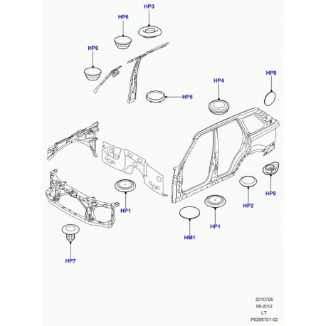 Land rover obturateur Discovery 3, Range Sport (14A7032)