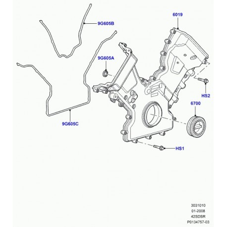 Land rover bague d'etancheite vilebrequin Range Sport (4526537)
