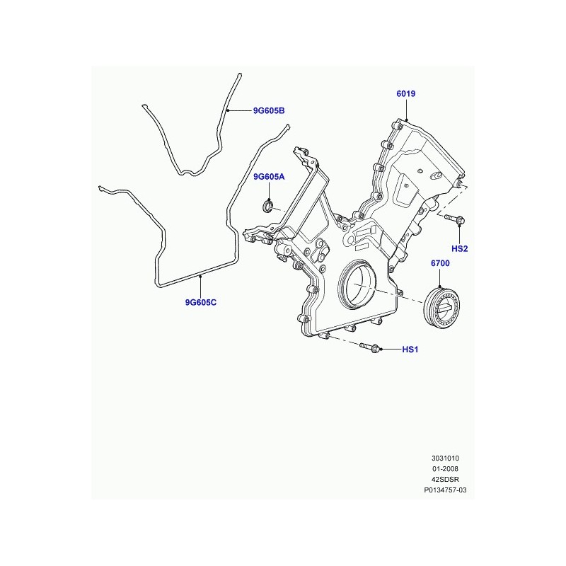 Commander bague d'etancheite vilebrequin Range Sport LAND ROVER