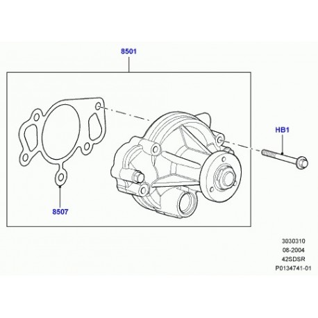 Land rover pompe à eau avec joint Discovery 4,  Range L322,  Sport (4575902)