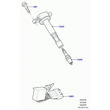 Land rover bobine d'allumage Discovery 4,  Range L322,  Sport (4744015)