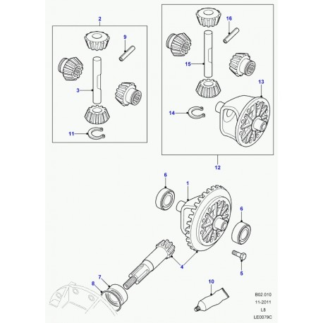 Land rover roulement a rouleaux coniques Defender 90, 110, 130, Discovery 1, 2, Range Classic (539706)