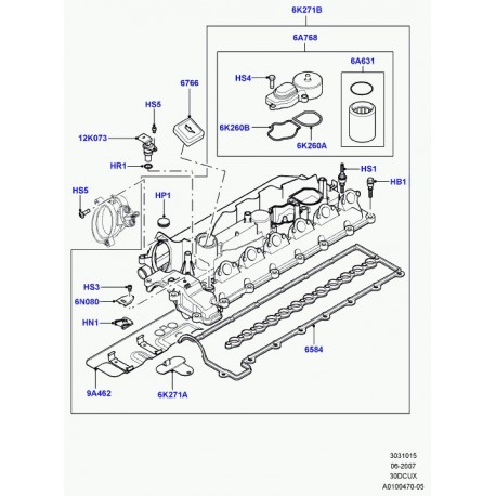 Land rover joint couvre-culasse Range L322 (8510335)