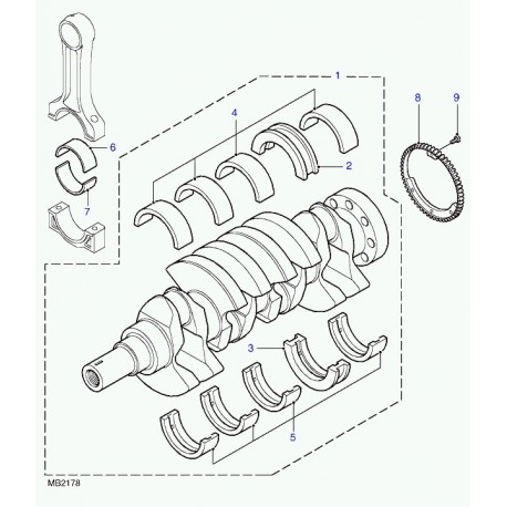 Land rover demi-coussinet de bielle Freelander 1 (8510368)