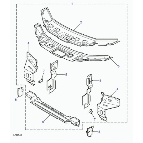 Land rover cloison de radiateur Freelander 1 (ABB490170)