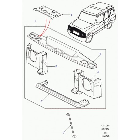 Land rover crossmember Discovery 2 (ABC700020)