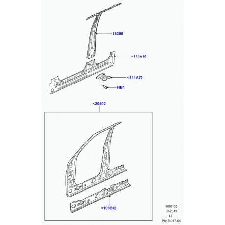 Land rover renfort plancher Discovery 3, Range Sport (ADR780380)