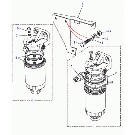 Land rover filtre carburant Defender 90, 110, 130, Discovery 1, Range Classic (AEU2147L)