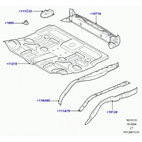 Land rover renfort panneau de plancher arrière Discovery 3, Range Sport (AFR780040)