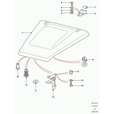 Land rover pene de verrouillage capot Defender 90, 110, 130 (AGB710020)