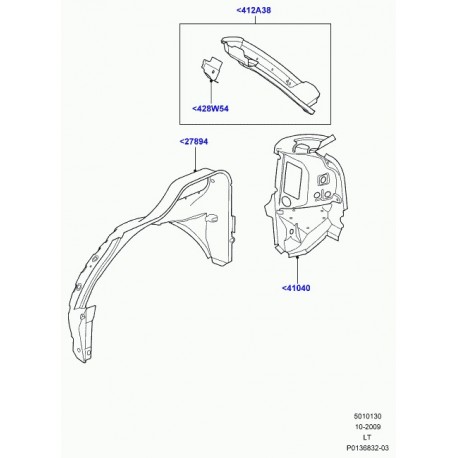 Land rover tole exterieure passage de roue Range Sport (ALK790120)