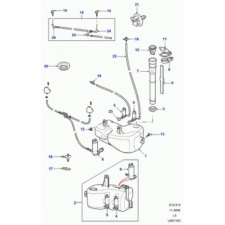 Land rover agrafe tuyau flexible Discovery 2 et Range P38 (ALR4425)