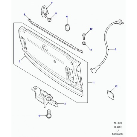 Land rover cable de hayon inferieur Range P38 (ALR5237)