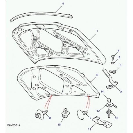 Land rover charniere capot Freelander 1 (ALR7468)