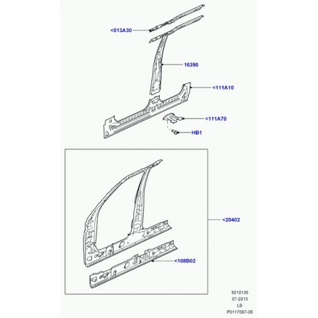 Land rover renfort lateral central Discovery 3 (ALR780610)