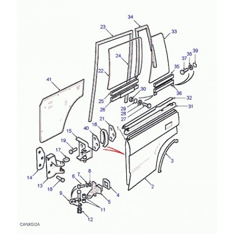 Land rover coulisse de glace de porte Discovery 1 (ALR8024)