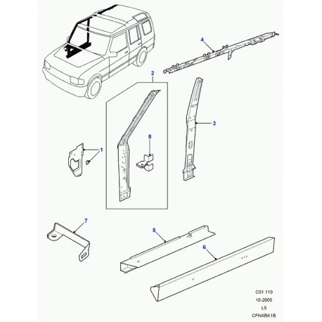 Land rover support bras d'arret de porte Discovery 2 (ALU700160)