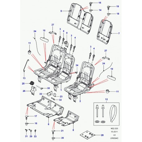 Land rover bracket-seat mounting Defender 90, 110, 130 (ALU710130)
