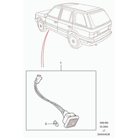 Land rover feu-position de porte ouverte Range P38 (AMR2481)