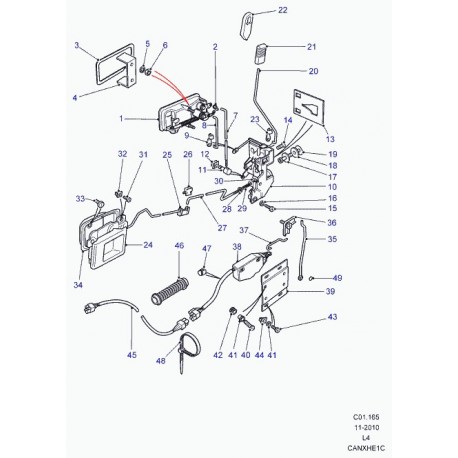 Land rover moteur centralistion avant gauche sans immobilisateur Discovery 1 (AMR3383)