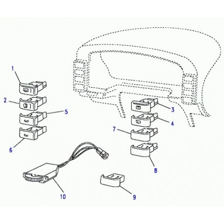 Land rover interrupteur lunette arriere chauffable Discovery 1 (AMR3750)