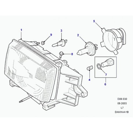 Land rover phare avant gauche CONDUITE A DROITE Range P38 (AMR4825)