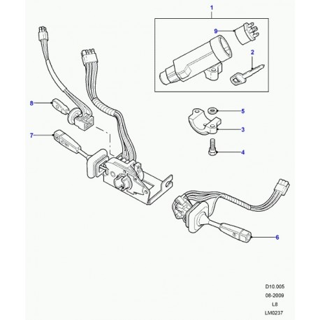 Land rover commutateur lave-glace de parebrise Defender 90, 110, 130 (AMR6106)