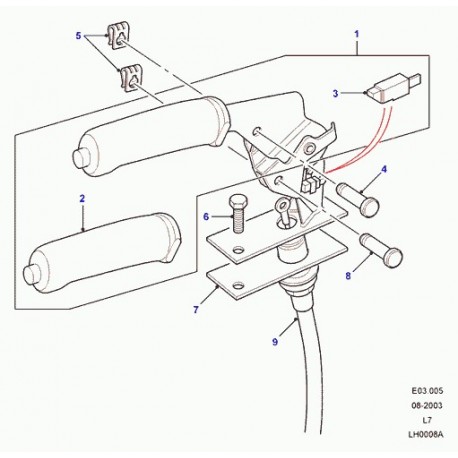 Land rover cable de frein a main Range P38 (ANR2215)