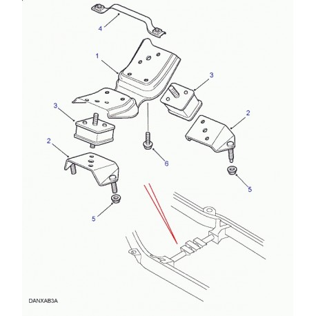 Land rover support de montage de boite de vitesse Range P38 (ANR2621)