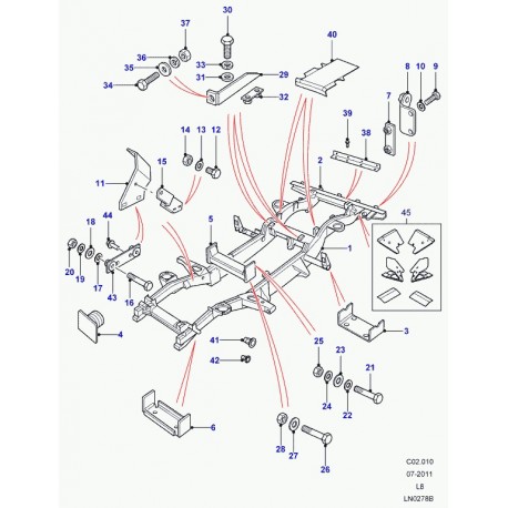 Land rover support Defender 90, 110, 130 (ANR4546)