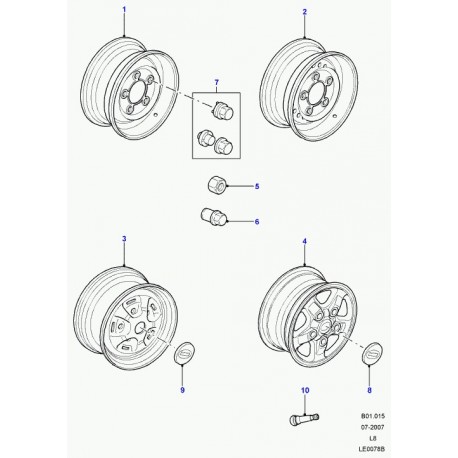 Land rover jante acier 6 5j x 16 noir wolf Defender 90, 110, 130 (ANR4583PM)