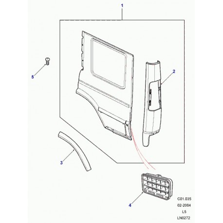 Land rover panneau de custode Discovery 2 (ASR2221)