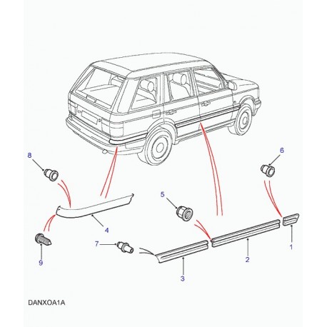 Land rover bande protectrice Range P38 (AWR1072)