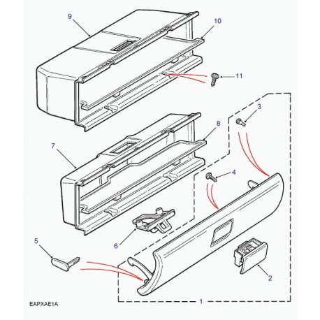 Land rover gache couvercle de boite a gants Freelander 1 (AWR1397PMP)