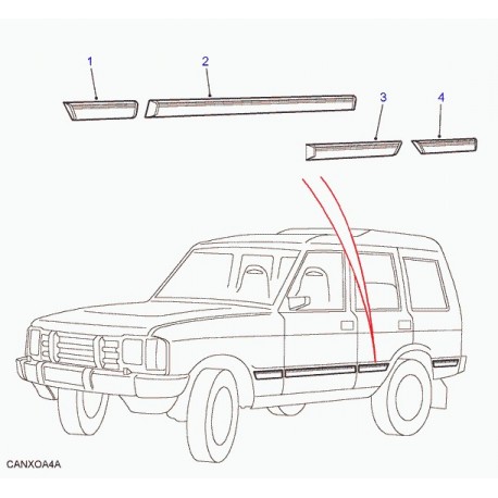 Land rover bande protectrice Discovery 1 (AWR4335PMD)