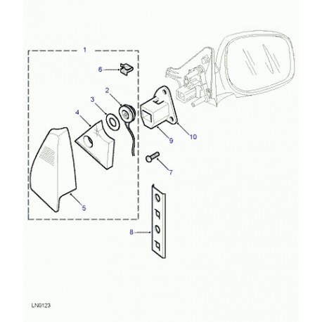 Land rover couverture boitier de retroviseur Range P38 (AWR5732)