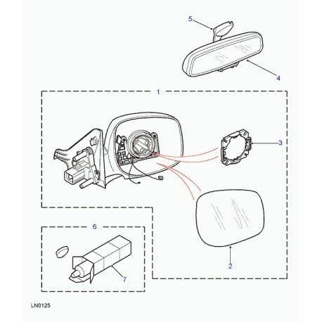 Land rover retroviseur exterieur Range P38 (AWR6894)