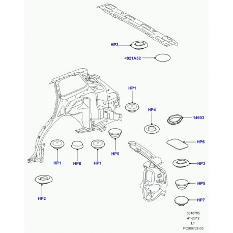 Land rover obturateur Discovery 3, Range Sport (AYB500010)