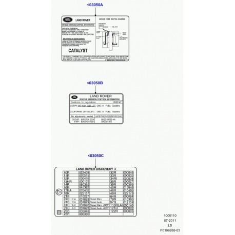 Land rover etiquette homolog. europeenne Discovery 3 (BAC501780)