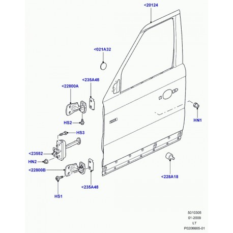 Land rover bras d'arret de porte Discovery 3, Range Sport (BDH780070)