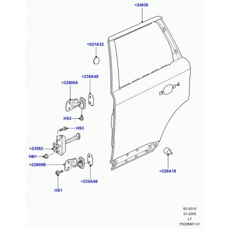 Land rover porte arriere Range Sport (BFA790080)