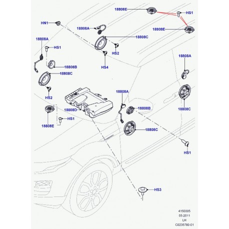 Land rover ecrou Discovery 3, Freelander 1, Range Evoque, Sport (BNP4106)