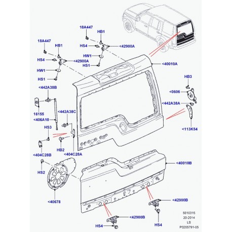 Land rover ecrou Discovery 3 (BZU500010)