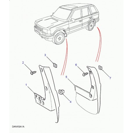 Land rover bavette pare-boue Range P38 (CAS100930)