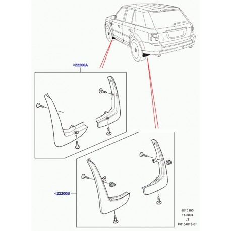 Land rover bavettes avant ensemble Range Sport (CAS500070PCL)